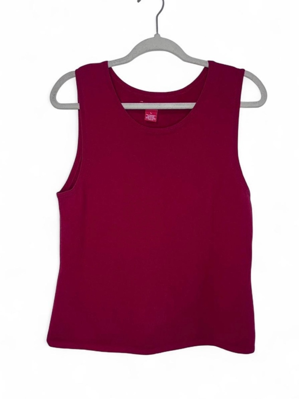 Anne Klein 100% Cashmere Sweater Tank Large Red Sleeveless Knit Top